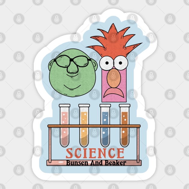 SCIENCE // Bunsen And Beaker Sticker by Motor Lipat